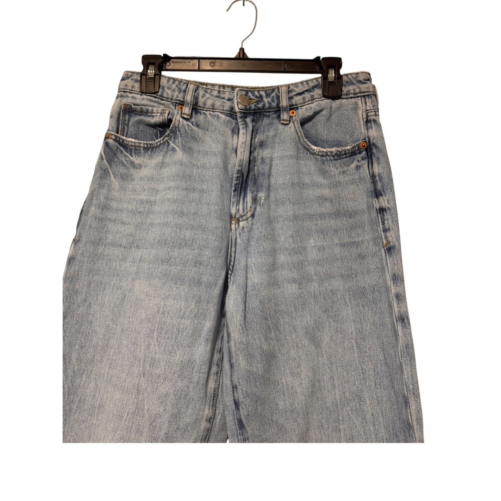 Dear John Women's Light Wash Wide Leg Cropped Cuffed Denim Jeans Size 28 - Picture 5 of 14